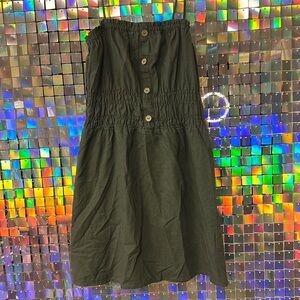 Army green button dress